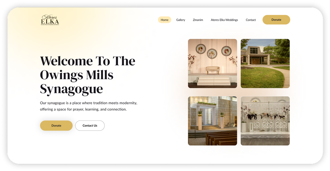 Modern website for Owings Mills Synagouge
